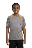 Sport-Tek YST361 Youth Heather Colorblock Contender Tee