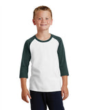 Port & Company PC55YRS Youth 50/50 Cotton/Poly 3/4-Sleeve Raglan T-Shirt