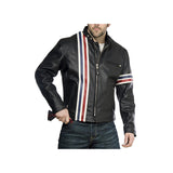 Vertical Striped Moto Jacket