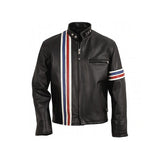 Vertical Striped Moto Jacket