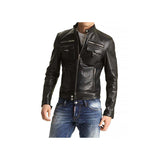 Slim Fit Moto Leather Jacket