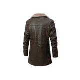 Men's Fur Collar Leather Coat