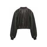 Echo Black Leather Bomber Jacket