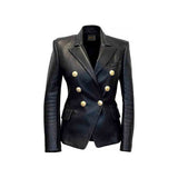 Women's Double Breasted Button Closure Blazer Jacket