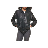 Posh Black Leather Bomber Jacket