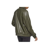 Posh Green Leather Bomber Jacket