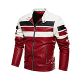 Moto Color Block Leather Jacket