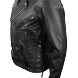 Belted Moto Jacket with Side Laces