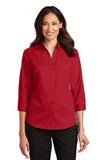 Port Authority L665 Ladies 3/4-Sleeve SuperPro Twill Shirt.