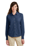 Port & Company LSP10 Womens Long Sleeve Value Denim Shirt