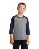 Port & Company PC55YRS Youth 50/50 Cotton/Poly 3/4-Sleeve Raglan T-Shirt